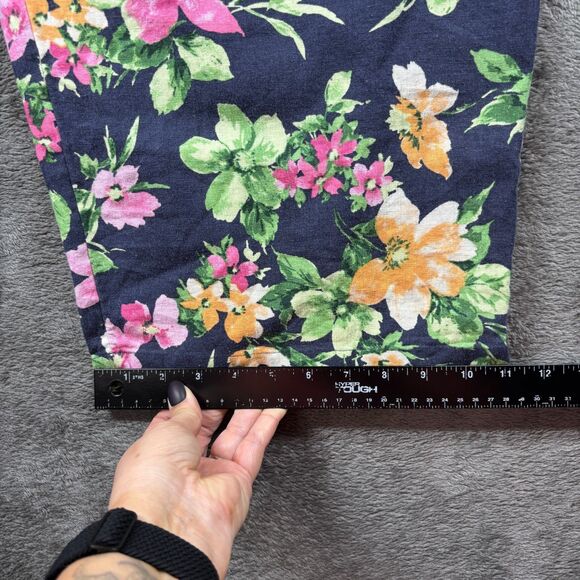 Old Navy Linen Floral Cami Jumpsuit NWT Boho Coastal Navy Floral Size 2X F109 - Picture 10 of 14